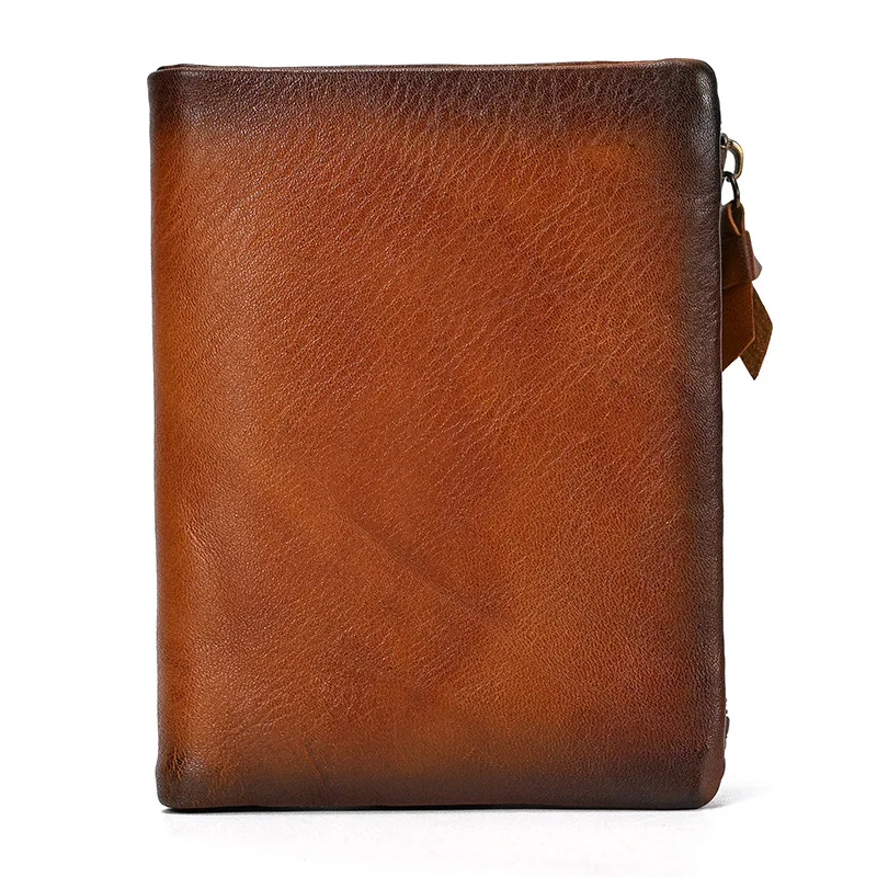 

Retro leather men's and women's polished color 20% off change bag, first layer cowhide multi-card card clip, fashionable and sim