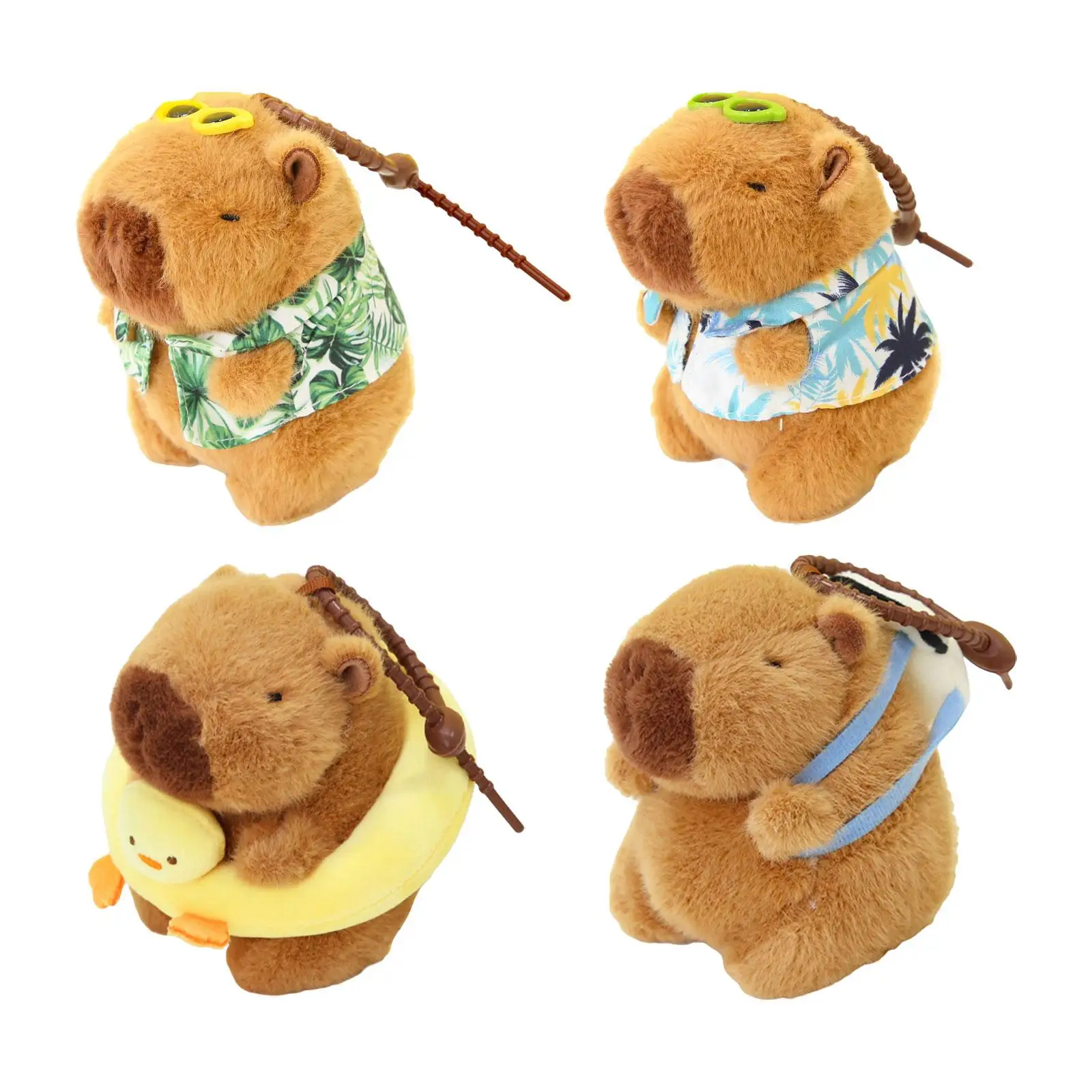 Capybara Plush Toy Keychain Soft Realistic Comfortable Cartoon Plush Capybara Doll for Adults Gifts Boys Girls Kids Children