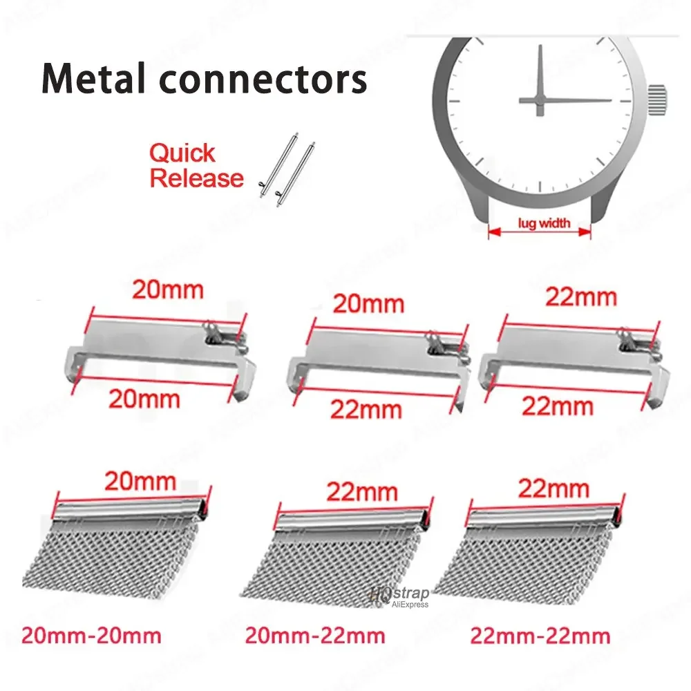 1 Par Adaptador de Relógio Banda Conector 14/18mm Para 20mm para Relógio Huami 3 Conectores De Metal Plástico Verge 20/22mm Para 22mm Acessórios