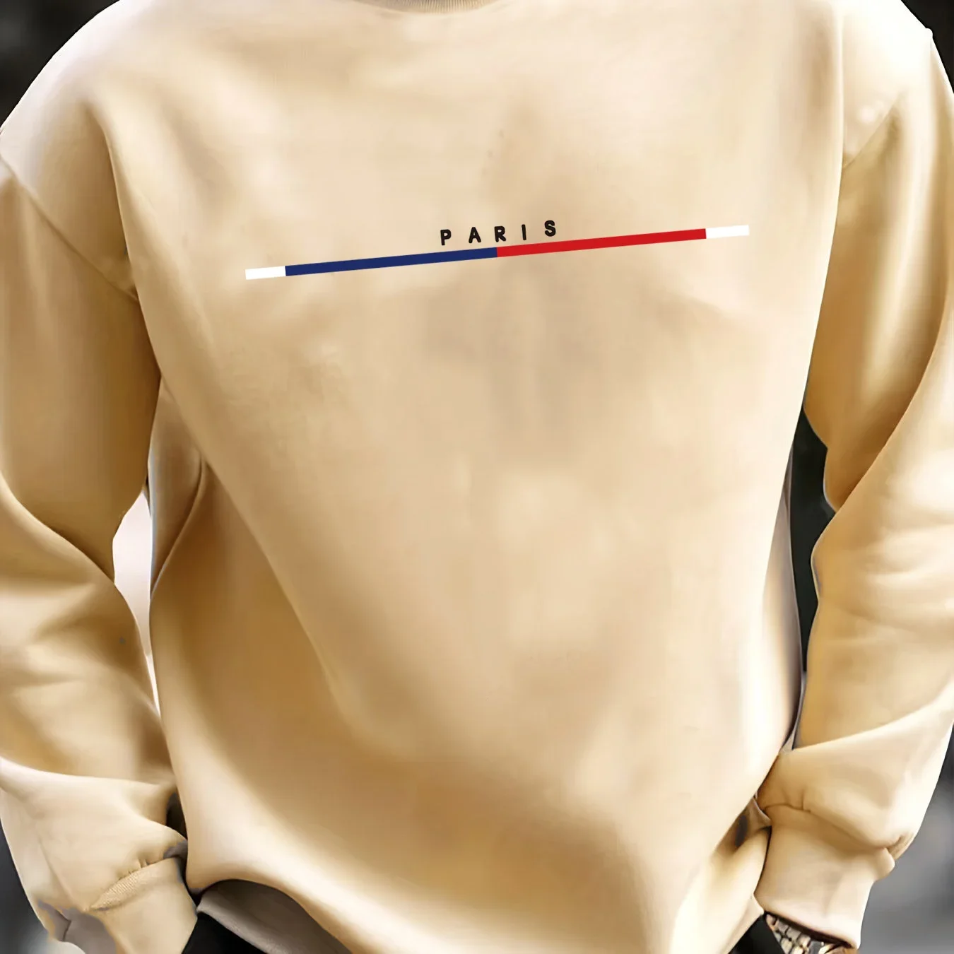 

Men's Autumn Winter Hoodie, Paris Print Long Sleeve Pullover, Loose Fit Sweatshirt, Casual Sports Leisure Top for Street Fashion
