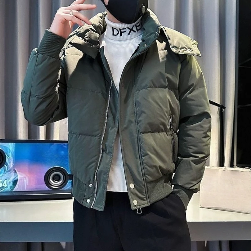 

Новое поступление 2025, мужская модная хлопковая стеганая куртка с капюшоном, модная рабочая одежда, уличный стиль, утепленная хлопковая верхняя одежда