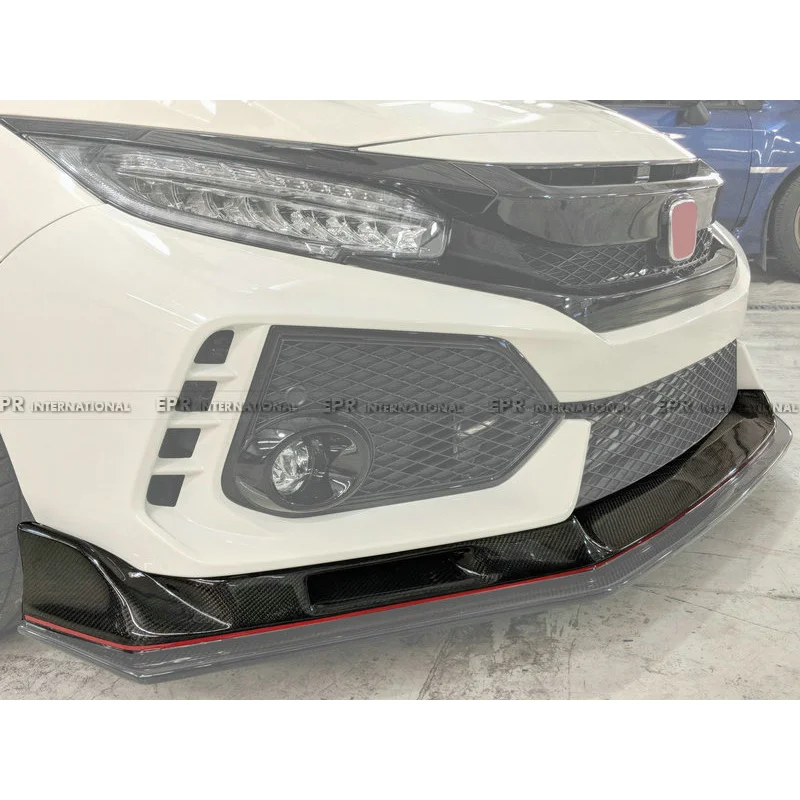 SAAR متوافق مع Honda TYPE R Civic FK8 EV ألياف الكربون تعديل الشفة الأمامية الصغيرة المحيطي السفلي الذقن الجبهة المفسد