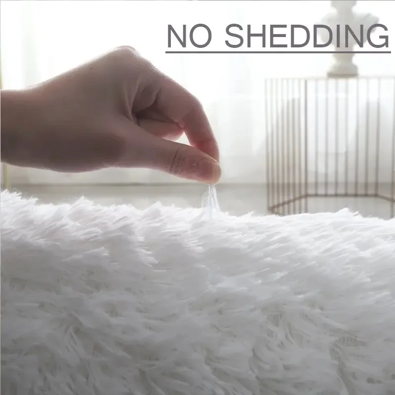 Graue Batik-Shaggy-Teppiche Ultra Weiche Rutschfeste Plüsch-Teppiche Schlafzimmer Wohnzimmer Kinderzimmer Große Größe Wohndekor Bodenmatten – Detail 12