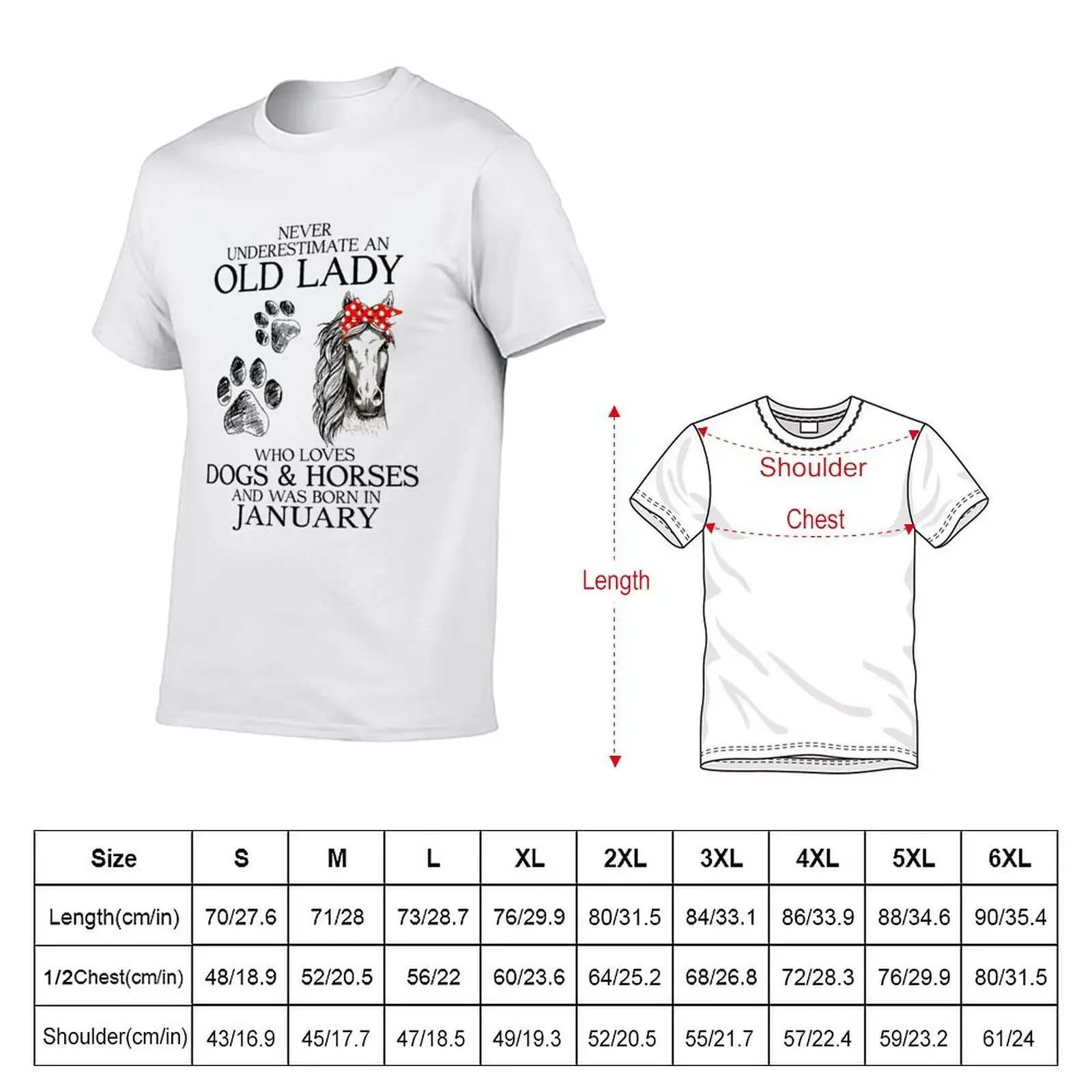 An Old Lady Who Loves Dogs And Horse And Born In January T-shirt sports fans cute clothes mens clothes