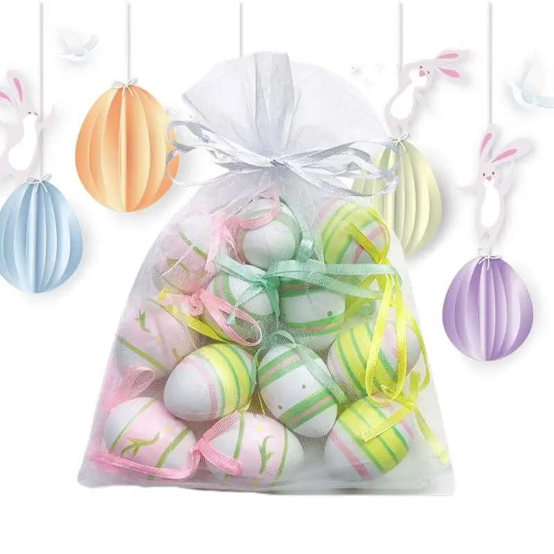 Easter Egg Ornaments Easter Eggs Wall Decor Easter Signs Multicolored Easter Tree Ornaments Indoor Outdoor Decor Spring Pendants