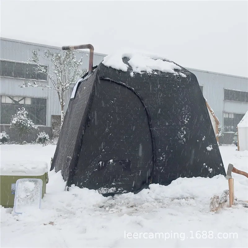 Cold winter outdoor tent wood stove sauna tent erected aluminum pole thickened winter fishing thermal insulation tent