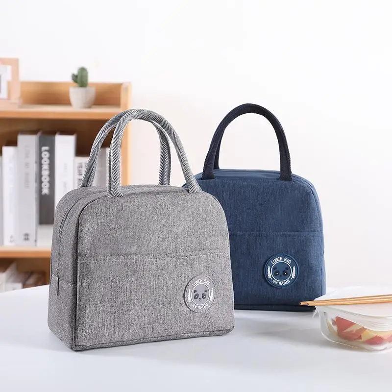 Portable Lunch Box Bag Insulated Meal Box Bag Storage Bag for Work School Street Stall Oxford Cloth Modern Simple Style