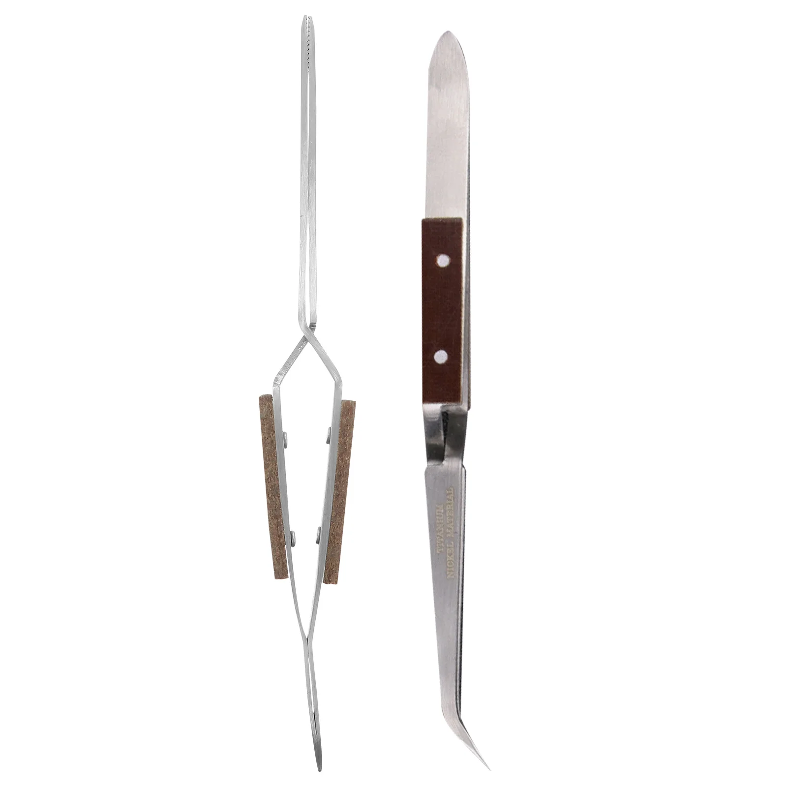 

2 Pcs Insulated Tweezers Self Closing Pointed Tips Stainless Reverse Curved Cross Lock