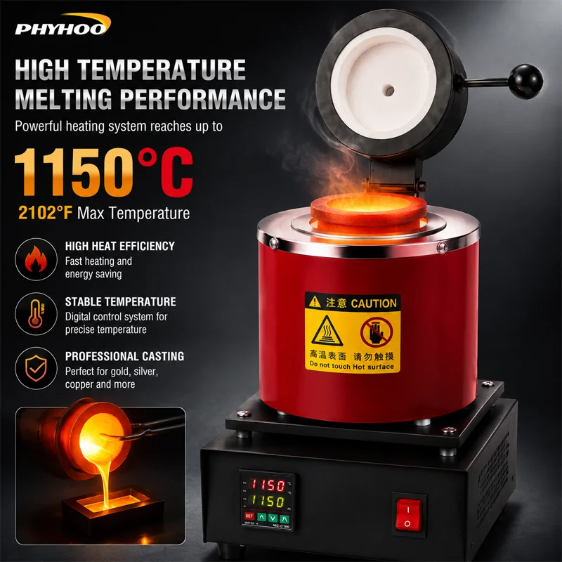 PHYHOO 1150C Electric Melting - Gold Melting Furnace Crucible 2Kg 评论和价格