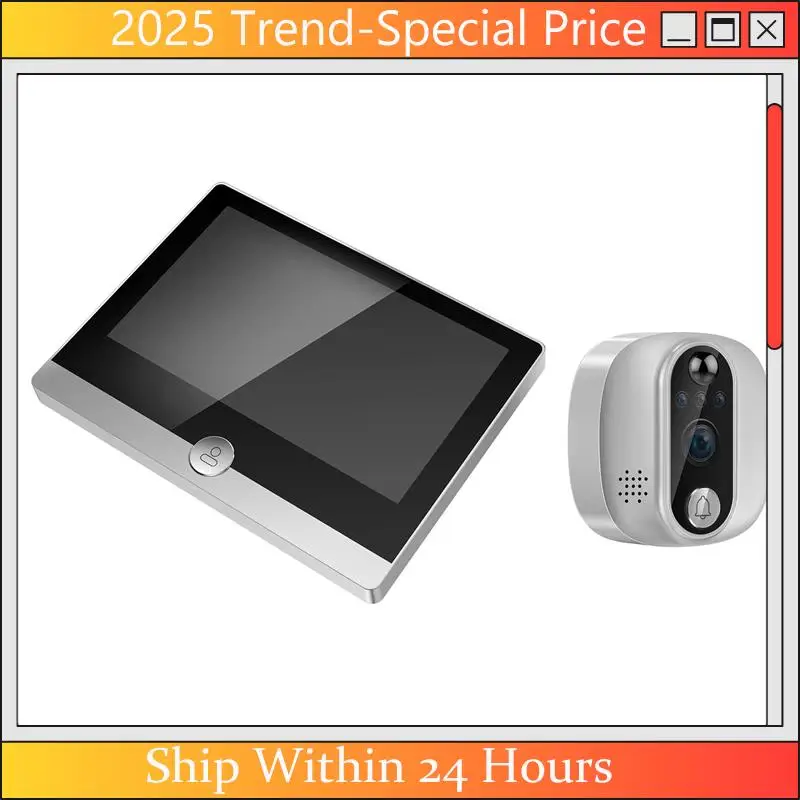 

CHYY Top 4.3 Inch TUYA Wifi LCD Screen Digital Doorbell 1080P Intercom Night Vision Electronic Peephole Door Camera Viewer Black