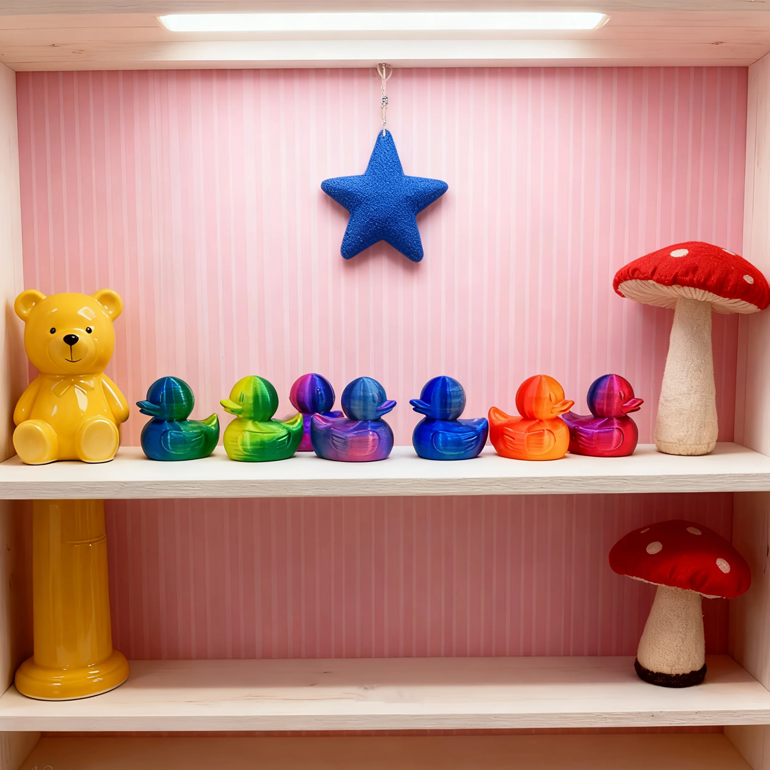 3D printed cute duckling model, perfect Christmas gift, cool color gradient, cute duckling home decoration