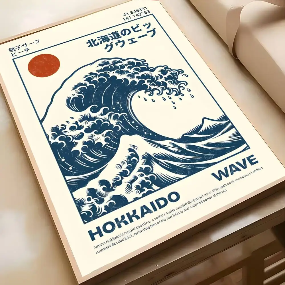 ملصق فني ياباني من Hokusai Ohara Koson ملصق فني عالي الوضوح ذاتي اللصق مقاوم للماء لتزيين المنزل لغرفة المعيشة