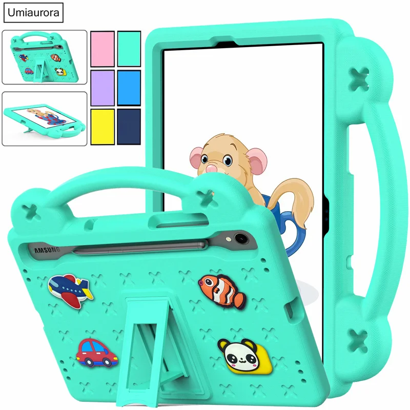Для Samsung Galaxy Tab S7, S8 Plus, S9, Ультратонкий чехол для Samsung Galaxy, детский ударопрочный чехол-подставка из ЭВА для планшета