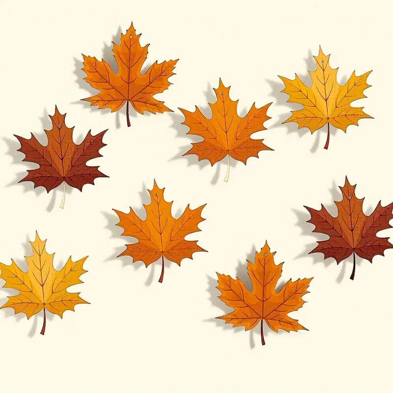 8 Stück Herbst Thanksgiving Ahornblatt Hängedekoration, Herbst Thanksgiving Anhänger, Hängedekoration – Detail 2