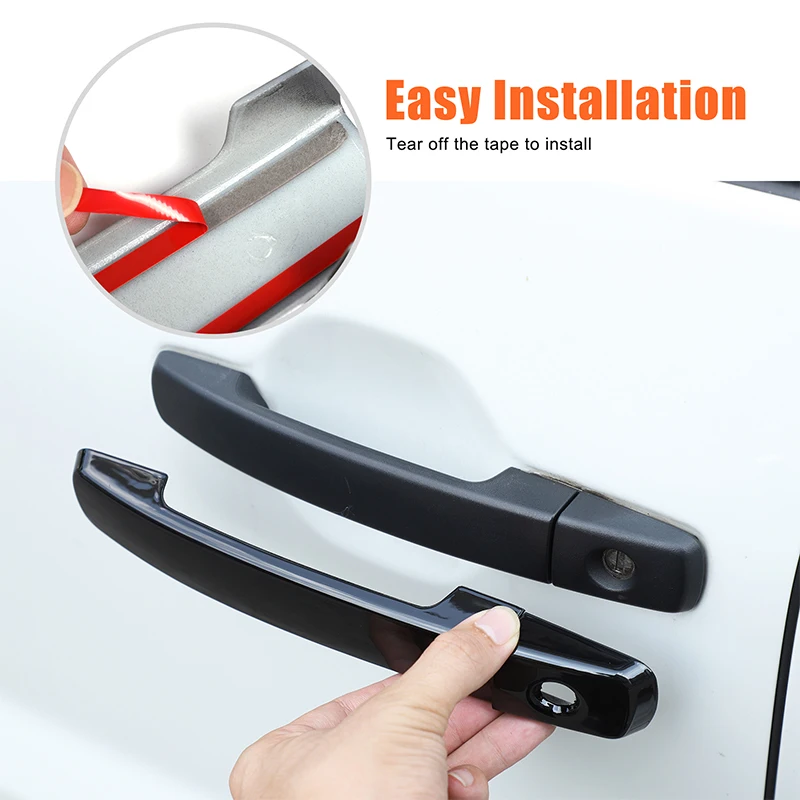 

For Nissan Frontier 2022 ABS Black/Carbon Fiber Car Door Handle Protective Cover Decorative Stickers Car Accessories