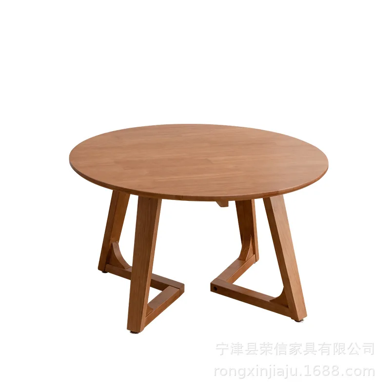 

Solid wood small coffee table multi-functional creative round side table casual coffee table light luxury living room