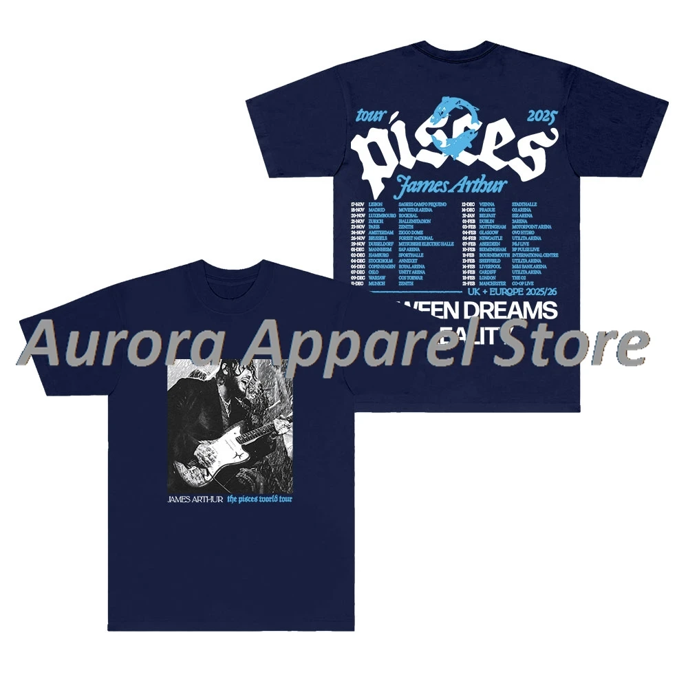 تي شيرت جيمس آرثر ذا بيسز وورلد تور تي شيرت كوسبلاي للنساء والرجال أنيق بياقة دائرية وأكمام قصيرة