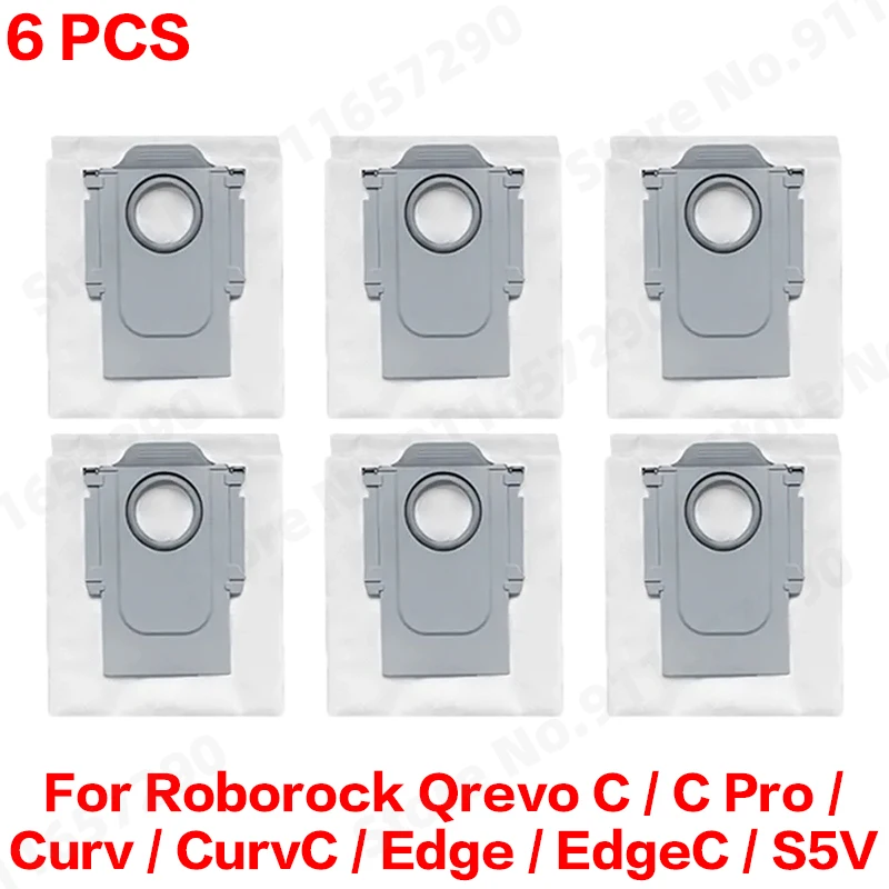 Roborock Qrevo C/C Pro/Curv/CurvC/Edge/EdgeC/S5V Kompatibles Haupt- und Seitenbürsten-Set, Wischtücher, Staubbeutel & Filterset