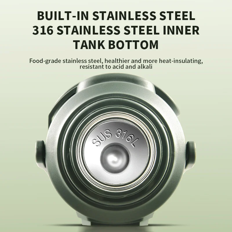 ترمس مكنسة من الفولاذ المقاوم للصدأ كبير جدًا سعة 2.5 لتر، دورق معزول بجدار مزدوج للمشروبات الساخنة والباردة، جوهر السفر والتخييم #2