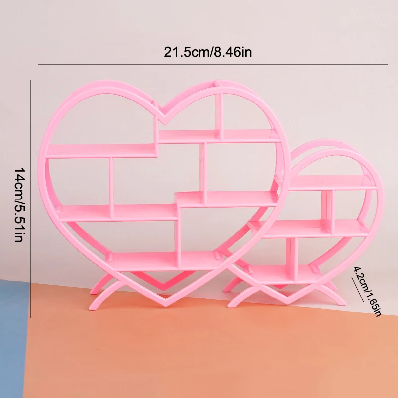 1PC Poppenhuis Miniatuur Hartvorm Antieke Plank Mini Display Stand Opbergrek Model Speelgoed Scène Decoratie DIY Accessoires