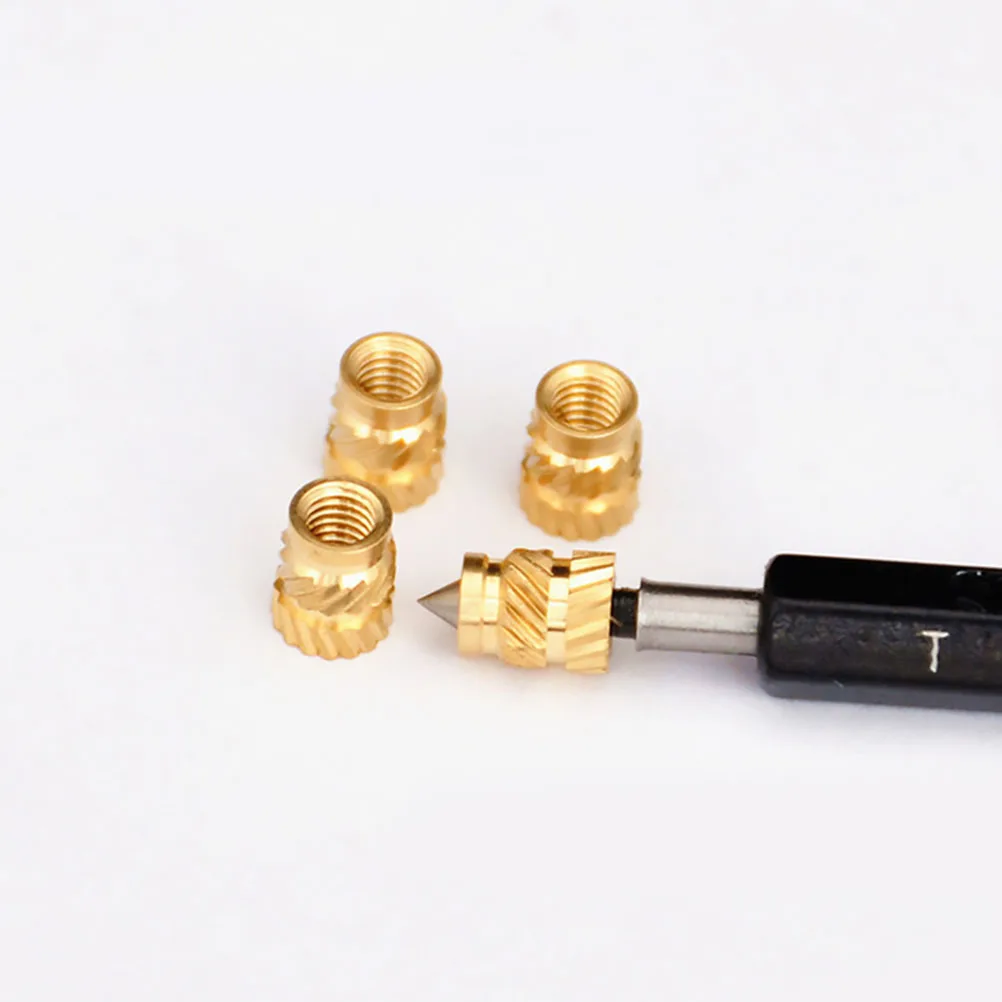 

100 Pcs Hot Melt Nut High Hardness Threaded Copper Insert Heat Resistant Embedment Inserts Nut Precision Screw Thread