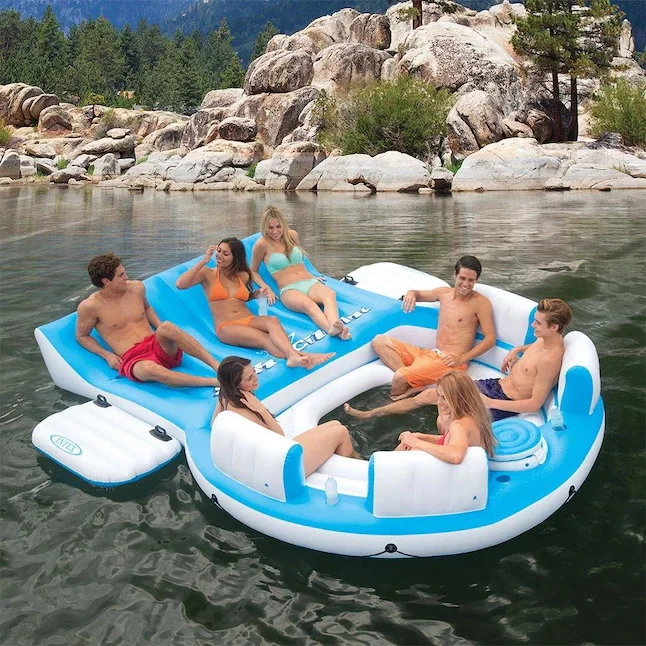 

Water Floating Inflatable Leisure Island Pool Lounger Lake Beach Floating Leisure Chair Multi Use Summer Water Leisure Chair