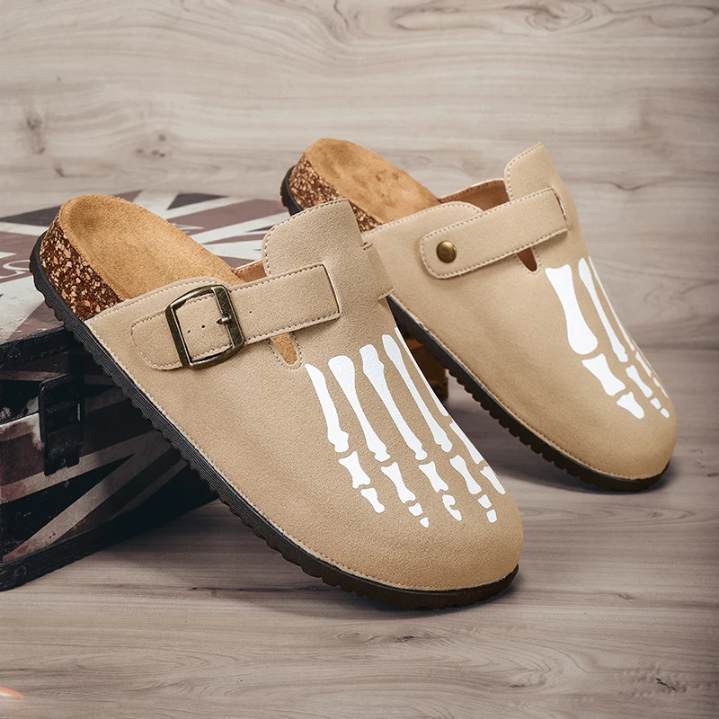 Men's New Fashion Slippers with Double Buckle Straps and Stylish Decoration, Suitable for Home and Outdoor Wear