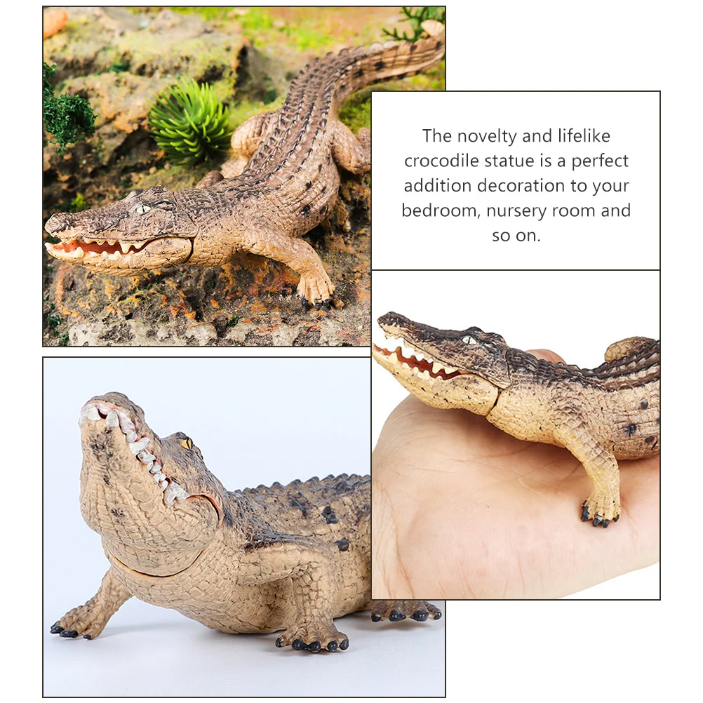 2 pçs modelo de crocodilo brinquedo simulado simulação figuras animais reconhecimento estatueta modelos falsos