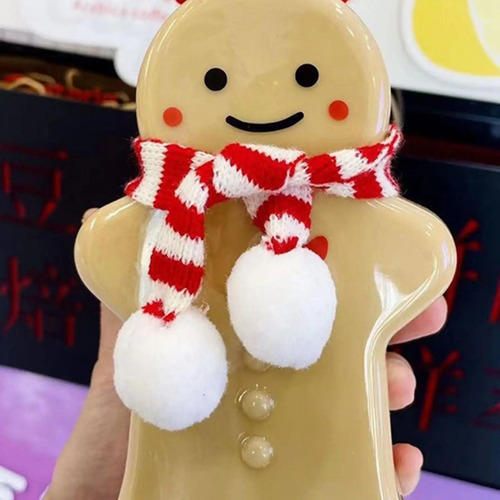 الزنجبيل رجل شرب زجاجة 500 مللي واضح قابلة لإعادة الاستخدام المشروبات الحاويات عيد الميلاد الزنجبيل رجل زجاجات مع قبعة ووشاح ل