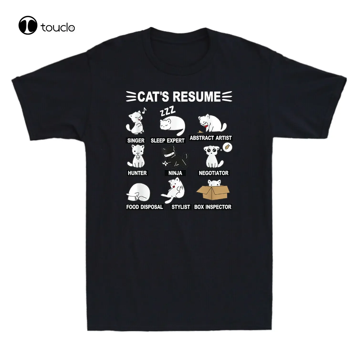 Cat'S Resume Cute Cat Kittens Regalos divertidos para amantes de los gatos Camiseta novedosa para hombres camisas de verano para hombres