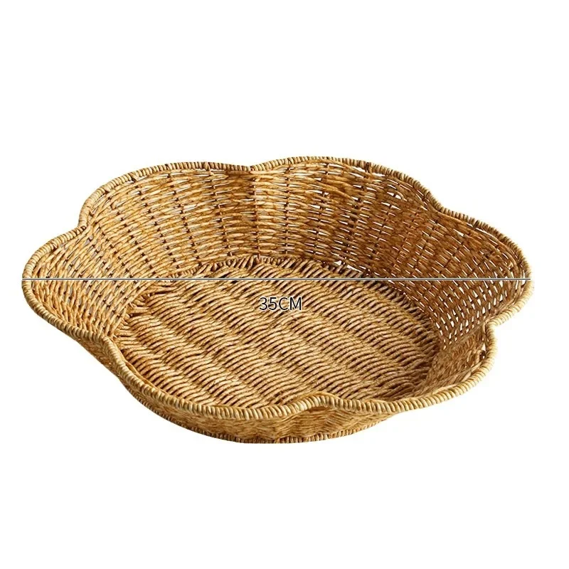 Mir de rangement en forme de fleur en rotin tissé à la main, panier de cuisine, panier de soleil, fruits secs, bonbons, rangement de bureau