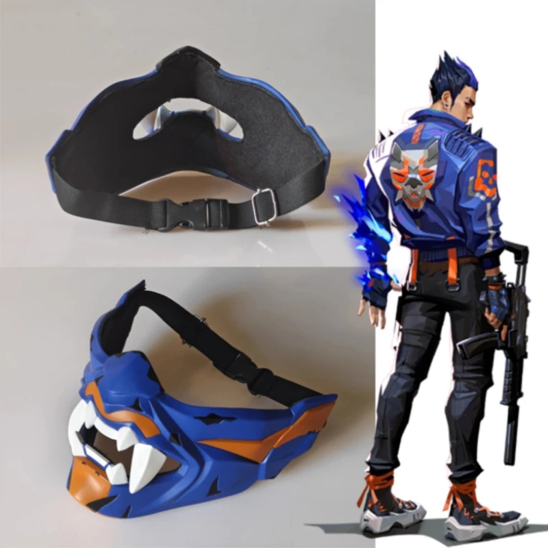 Accesorios de Cosplay, máscaras de media cara, accesorios de juego de rol, máscaras de Anime para Halloween, accesorios de disfraz de fiesta de Anime
