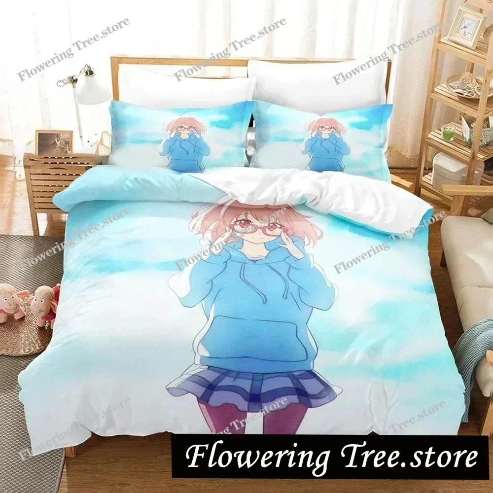 Anime Beyond the Boundary Mirai Kuriyama Bedding Set Boys Girls Twin Queen Size Duvet Cover Bed Kids Adult Luxury Gifts029963