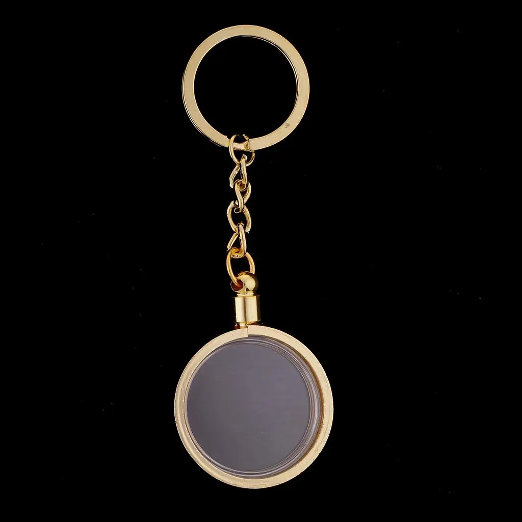 Portable Coin Collection Keyring 30mm Circle Shape Metal Holder Pendant Keychain for Backpack Purse