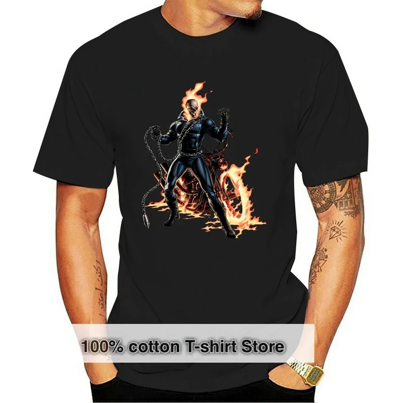 Navy Blue T-shirt Men Cool T Shirt Tshirt  Alliance Streetwear Ghost Rider Tops Tees 3D Custom Adult Clothes