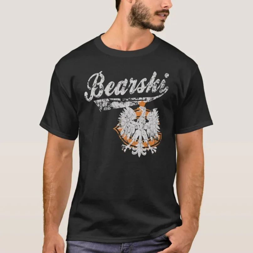 

Bearski Chicago Polish Eagle T-Shirt 100% Cotton O-Neck Summer Short Sleeve Casual Mens T-shirt Size S-3XL