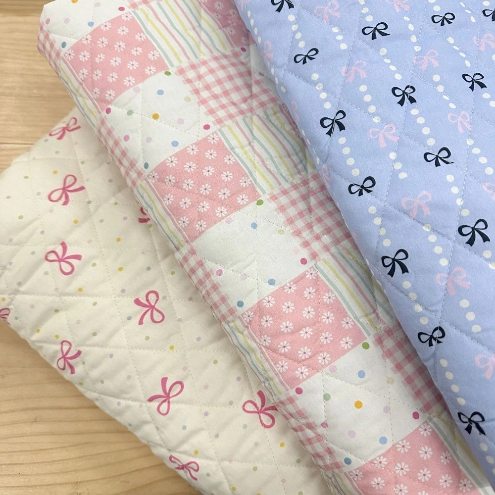 Tela Floral pequeña con estampado Digital de algodón acolchado de 140x50cm y 40s, para chaqueta acolchada de otoño e invierno, abrigo, bolsa, tela de costura