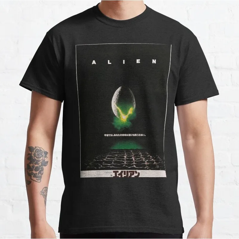 ALIEN Japan Movie Poster Graphic T‑Shirt Vintage Sci‑Fi Horror Xenomorph Print Tee Unisex Short Sleeve Casual Streetwear S-6XL