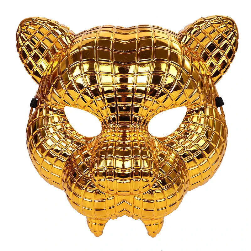 Cool Leopard Film Television Gold Animal Masquerade Masks Show Halloween Christmas Easter Festival Party Stage Performance Props