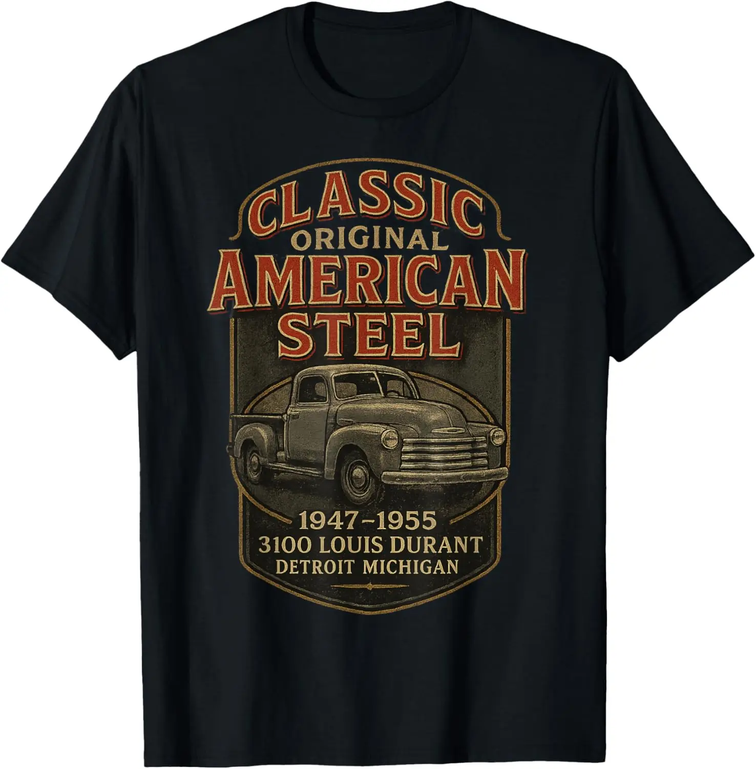 Vintage Classic Original American Old Pickup Truck 1940S Car T-Shirt 100% Cotton Trendy Y2K Short-Sleeve Tee-Soft, Quick-Drying,