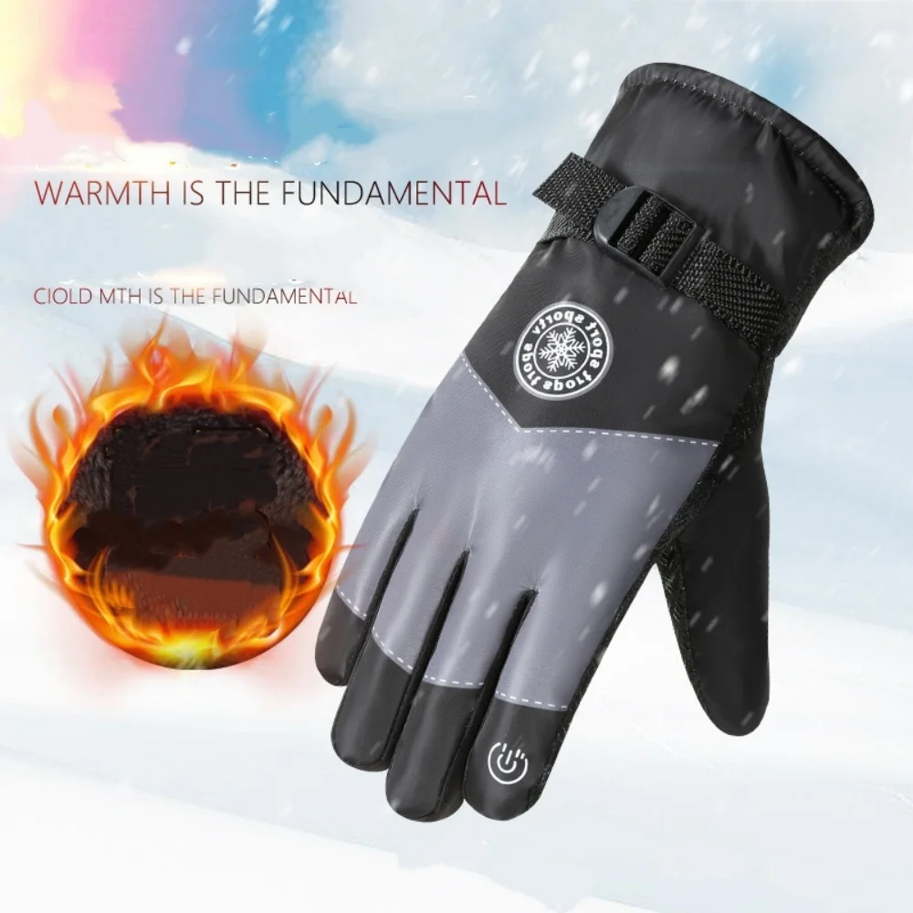 Men Women Cycling Non-Slip Gloves Cold Proof Winter Ski Gloves Outdoor Padded Warm Electric Car Riding Gloves Touchscreen Gloves
