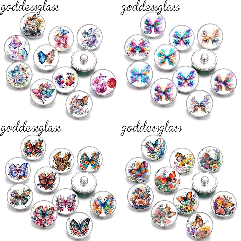 

Цветы, бабочка, стрекоза, птица, узоры, фото, 10 шт., 12 мм/18 мм, кнопки для браслетов 12 мм/18 мм, ювелирные изделия своими руками