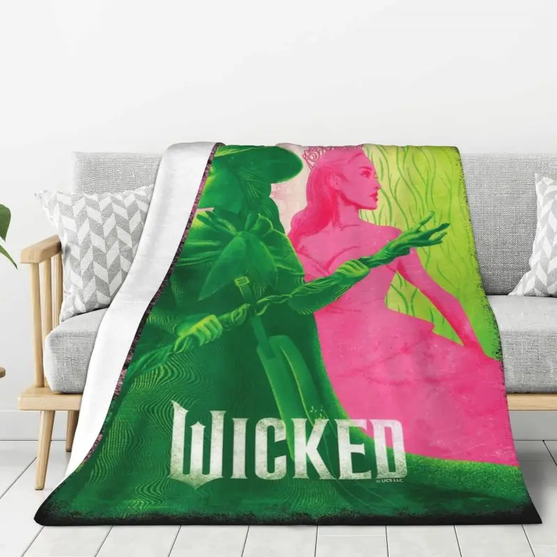 Custom Wickeds Musical Movie Blanket Soft Fleece Spring Warm Flannel Throw Blankets for Sofa Outdoor Bedroom Bedspread