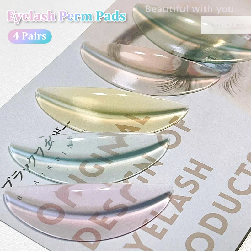 

4 Pairs Of Silicone Eyelash Perm Pad Lifting Lashes Rods Shield L Warped Eyelash Curler Accessories Applicator Makeup Tools