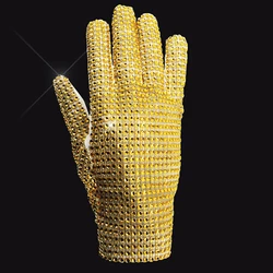 Impersonator Michael Joseph Jackson Costumes Golden Handmade Shining Glove for Collection Perfromace