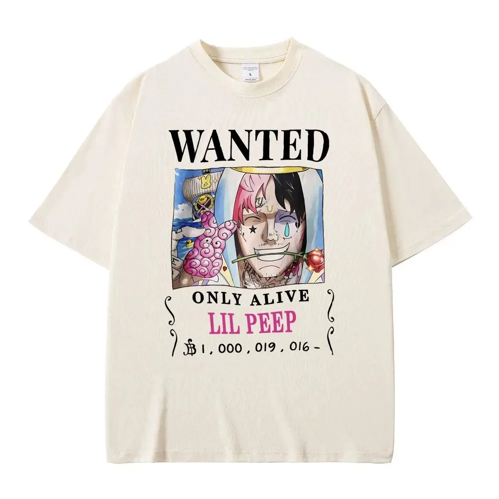 Wanted Only Alive Lil Peep Graphic Print Tshirt Men Women Hip Hop Casual Oversized T Shirts Male Funny Cartoon Rapper T-shirt