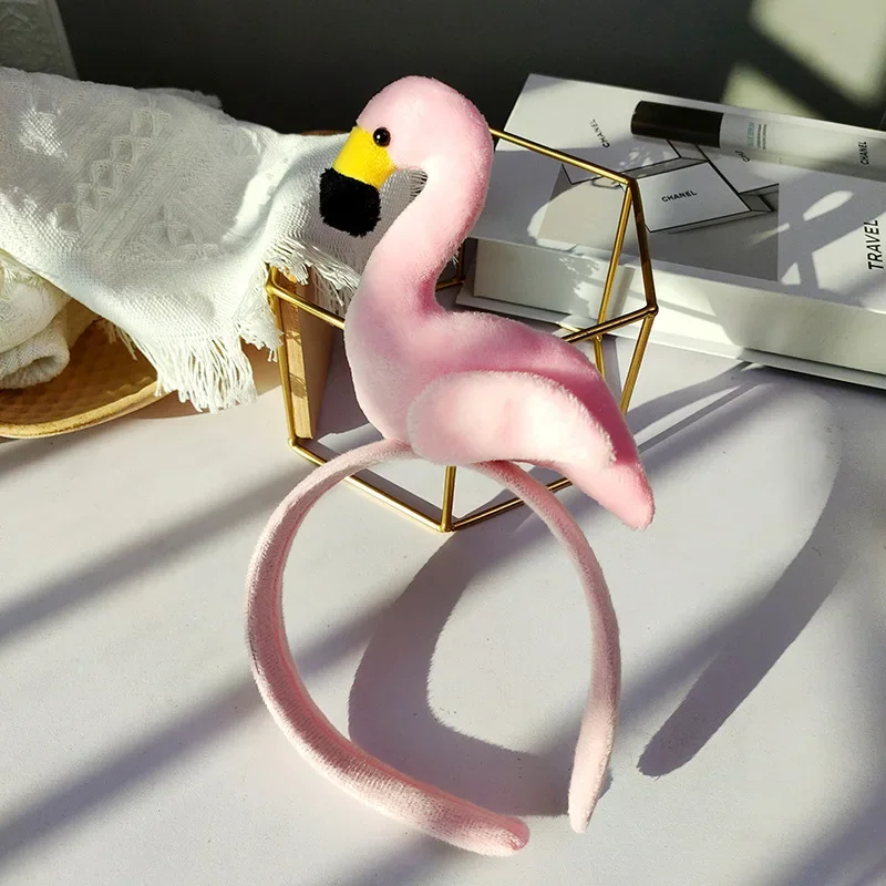 

Women's Flamingo Headband Plush Soft Animal Design for Party Costume Photography Festival Funny Props Accessory