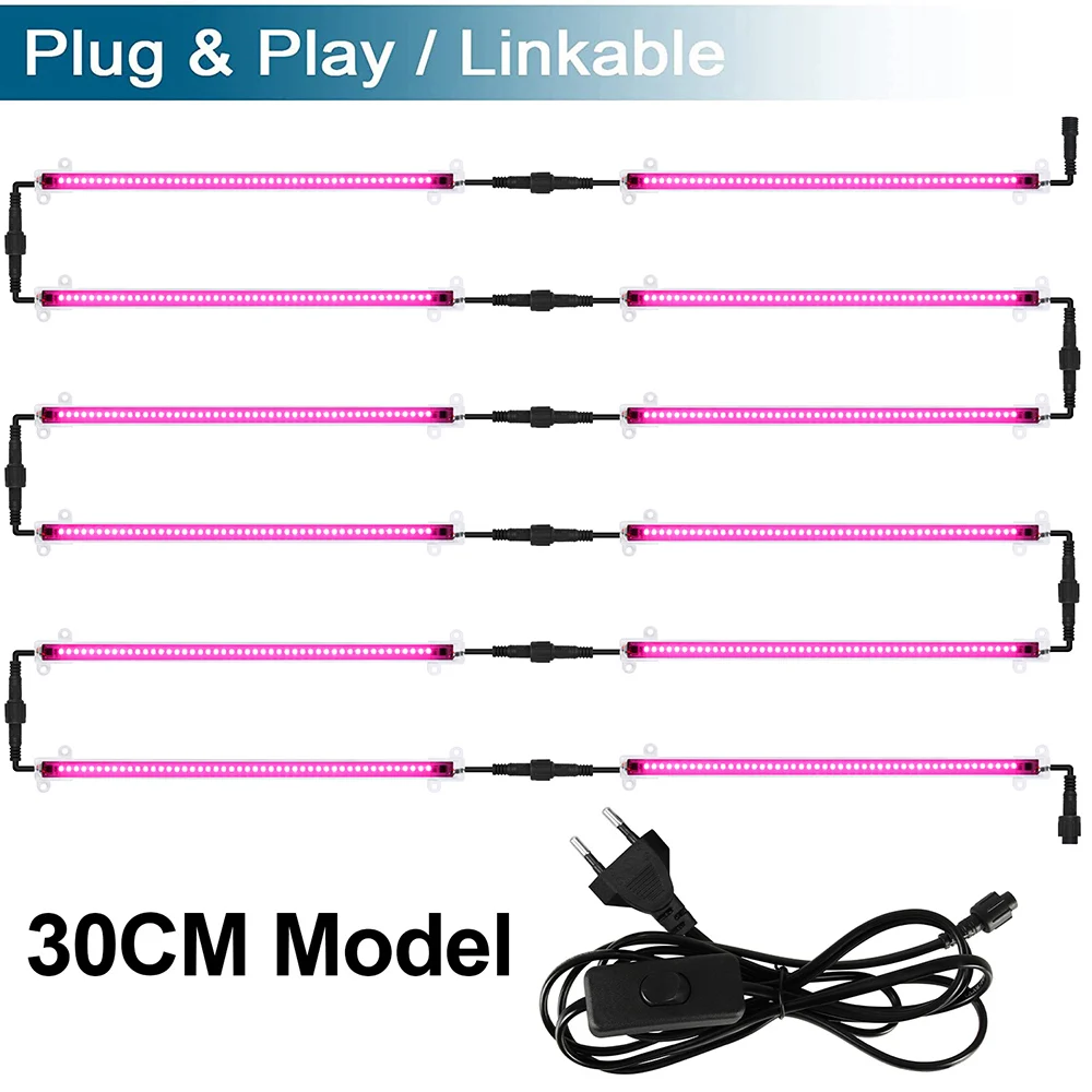 30CM 50CM LED Grow Light Bars Pink Purple Full Spectrum Phyto Lamp for Indoor Plants Greenhouse Flowers AC220V Grow Light Strips