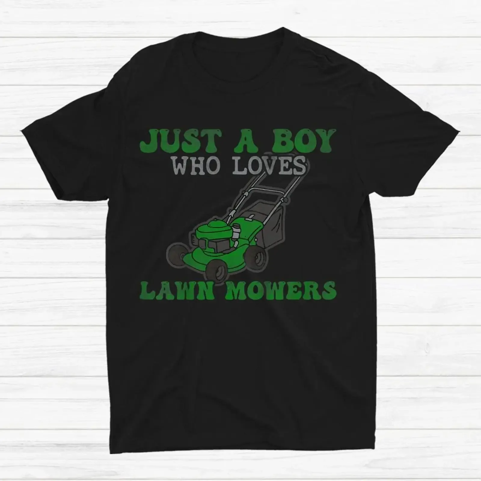 Just A Boy Who Loves Lawn Mower Toddlers Farm Mowing T shirt Size S 5XL vintage Washed Breathable Versatile Casual