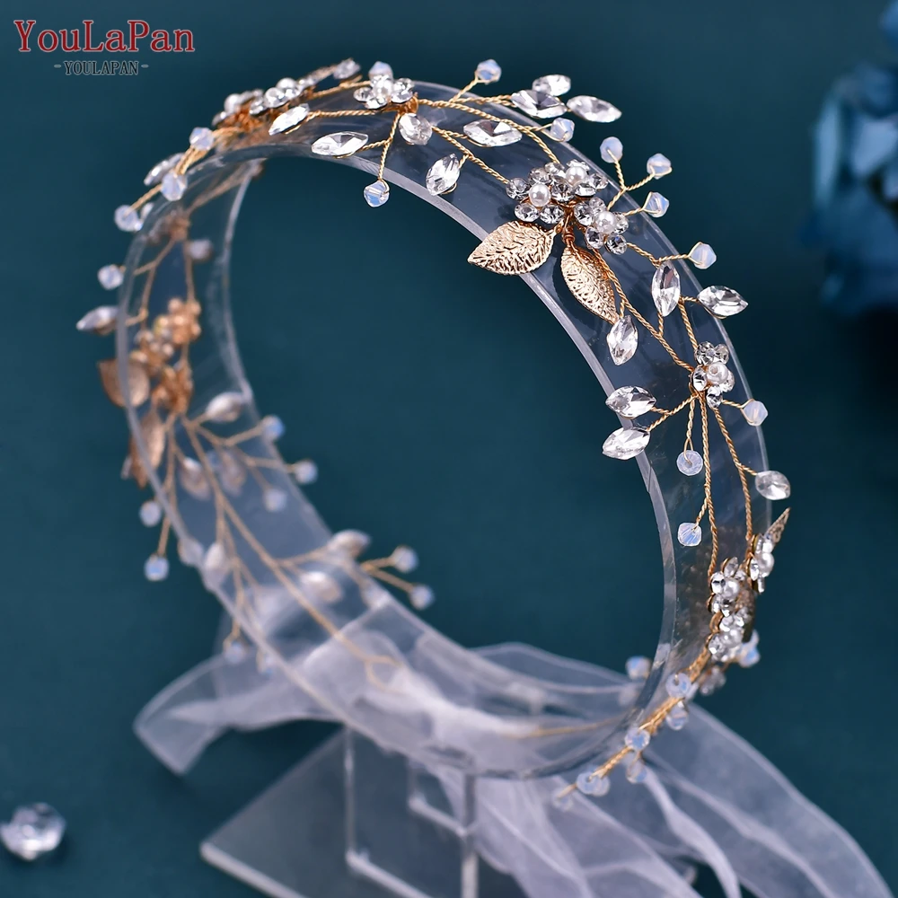 YouLaPan HP360 Handgemachte Kristall Stirnband für Hochzeit Haar Zubehör Braut Kopfstück Brautjungfern Kopf Schmuck Frauen Headwear